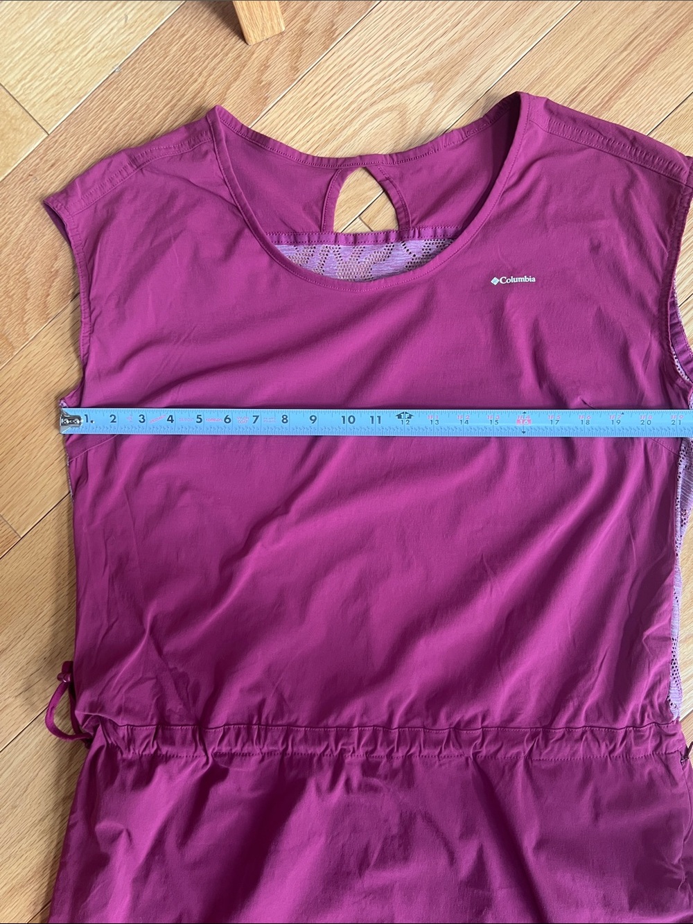 Columbia Raspberry Short-Sleeve Drawstring Waist Dress - Picture 4 of 7